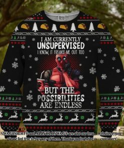 Deadpool Unsupervised Knitting Pattern Ugly Christmas Sweater