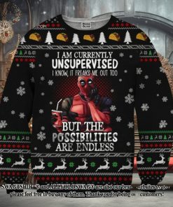 Deadpool Unsupervised Knitting Pattern Ugly Christmas Sweater