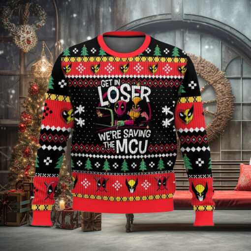 Deadpool Wolverine Get In Loser We’re Saving The MCU Ugly Christmas Sweater