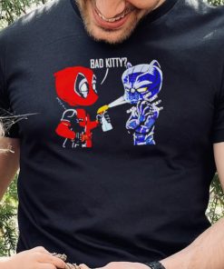 Deadpool and Black Panther bad kitty chibi shirt