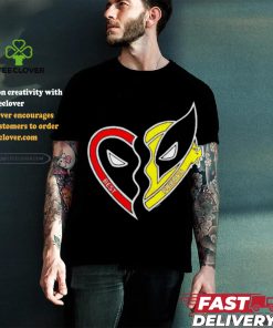 Deadpool and Wolverine best friends pendant half heart shirt