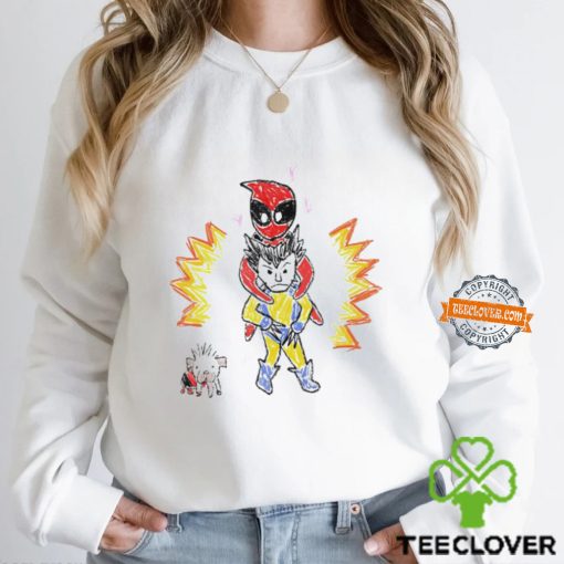Deadpool and Wolverine sketchy characters funny shirt