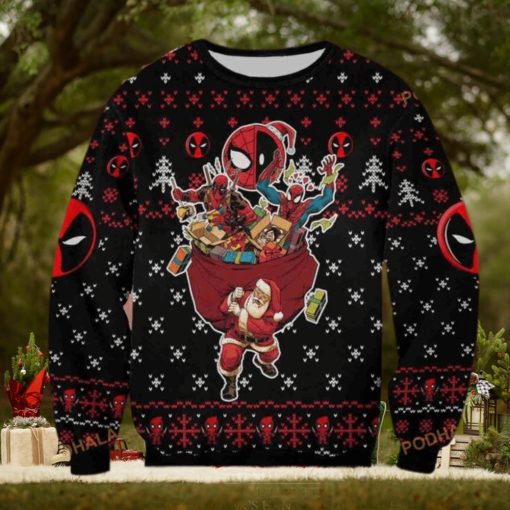 Deadpool with Spider Man Marvel Ugly Christmas Sweater