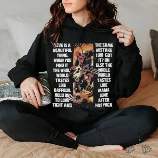 Deadpool wolverine marvel studio love is a beautiful thing hoodie, sweater, longsleeve, shirt v-neck, t-shirt