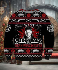Dean Winchester Supernatural Ugly Christmas Sweater, Winchester Brothers Sweatshirt, Supernatural Xmas Sweatshirt, Holiday Gift For Her