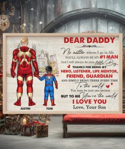 Dear Daddy, Mommy, To Me You Are The World Personalized Canvas Print