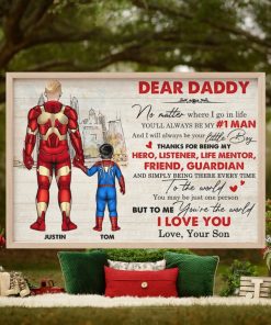 Dear Daddy, Mommy, To Me You Are The World Personalized Canvas Print