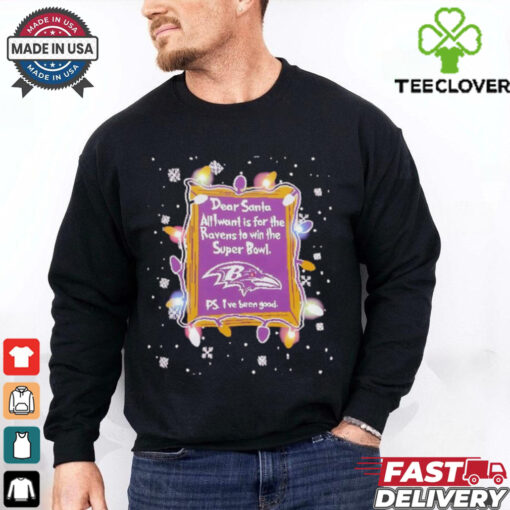 Dear Santa Baltimore Ravens Christmas Lights shirt