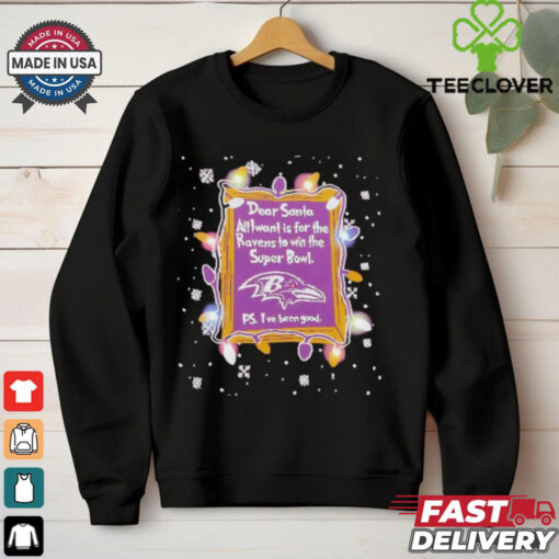 Dear Santa Baltimore Ravens Christmas Lights shirt