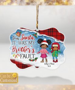 Dear Santa Black Kids Christmas Ornament