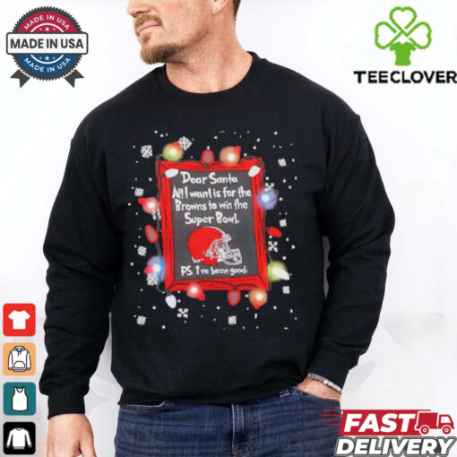 Dear Santa Cleveland Browns Christmas Lights shirt