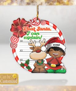 Dear Santa I Can Explain   Black Kid Ornament