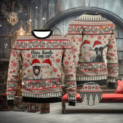 Dear Santa Just Bring Goats Ugly Christmas Sweater, Xmas Goat Sweater
