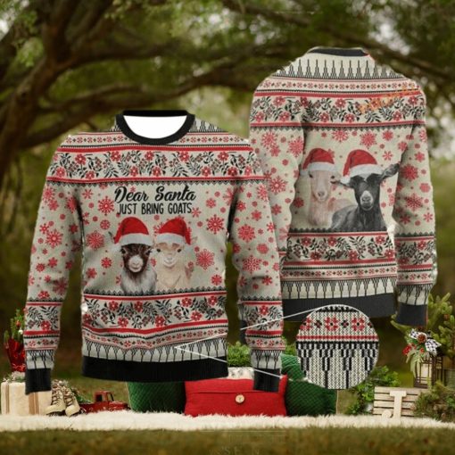 Dear Santa Just Bring Goats Ugly Christmas Sweater, Xmas Goat Sweater