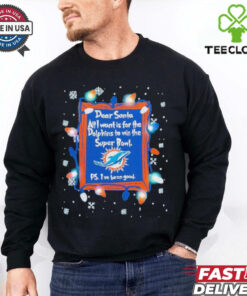 Dear Santa Miami Dolphins Christmas Lights shirt