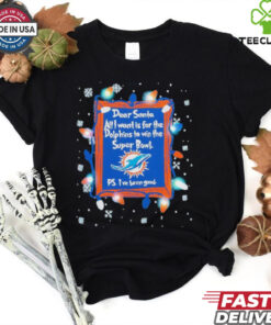 Dear Santa Miami Dolphins Christmas Lights shirt