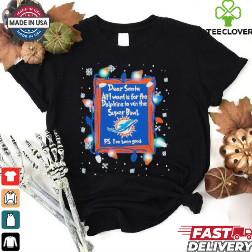 Dear Santa Miami Dolphins Christmas Lights shirt