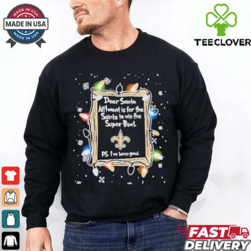 Dear Santa New Orleans Saints Christmas Lights shirt