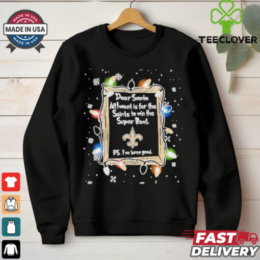 Dear Santa New Orleans Saints Christmas Lights shirt