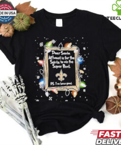 Dear Santa New Orleans Saints Christmas Lights shirt
