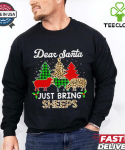 Dear Santa just bring sheeps ELF Santa Leopard Sheep Christmas Tree 2024 shirt