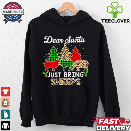 Dear Santa just bring sheeps ELF Santa Leopard Sheep Christmas Tree 2024 shirt