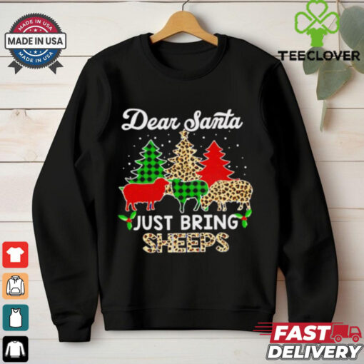 Dear Santa just bring sheeps ELF Santa Leopard Sheep Christmas Tree 2024 shirt