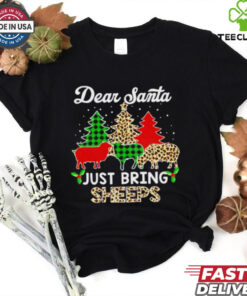 Dear Santa just bring sheeps ELF Santa Leopard Sheep Christmas Tree 2024 shirt