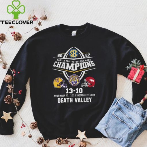 Death Valley Champions Battle For The Golden Boot 2022 LSU Tigers 13 10 Arkansas Razorbacks Shirt