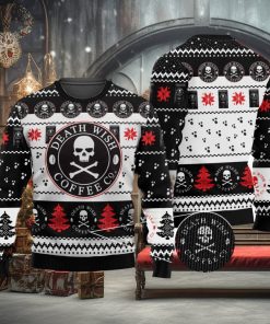 Death Wish Coffee Drinking Lovers Ugly Christmas Sweater Unisex 3D Sweater Christmas Gift