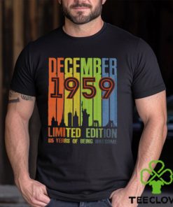 December 1959 65 Years Of Being Awesome Limited Edition Vintage T Shirt