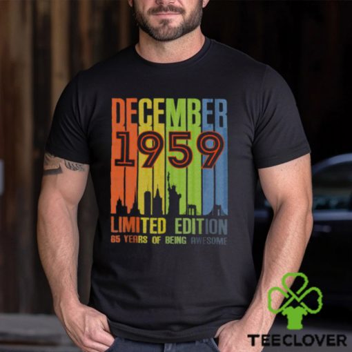 December 1959 65 Years Of Being Awesome Limited Edition Vintage T Shirt