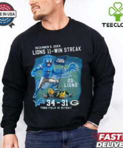 December 5, 2025 Detroit Lions 11 Win Streak Champions Ford Field In Detroit Shirt
