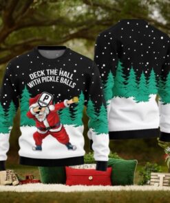 Deck The Halls With Pickleball Santa Christmas Sweater