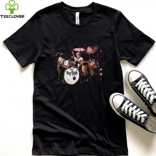 Deep Purple on Pearl Drums Graphic Vintage Cotton Black T shirt