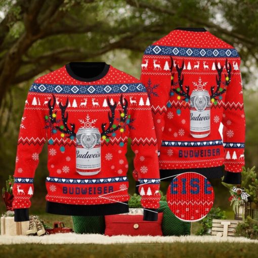 Deer Budweiser Ugly Christmas Sweater Xmas Gift Men And Women Christmas Sweater