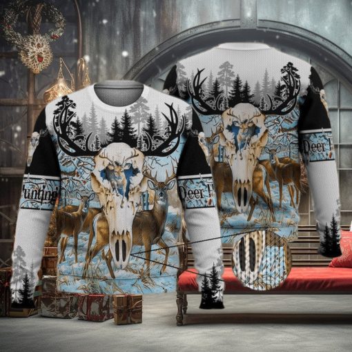 Deer Head Winter Forest 3D Full Print Ugly Sweater Christmas Gift Sweater