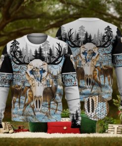 Deer Head Winter Forest 3D Full Print Ugly Sweater Christmas Gift Sweater