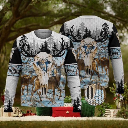 Deer Head Winter Forest 3D Full Print Ugly Sweater Christmas Gift Sweater