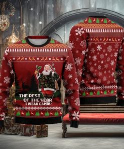 Deer Hunter And Santa Claus Ugly Christmas Sweater Funny Gift For Men And Women Family Holidays