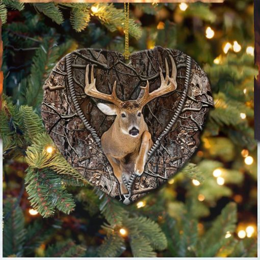 Deer With Zipper Heart Ornament
