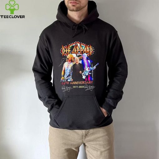 Def Leppard 46th anniversary 1977 2023 signatures hoodie, sweater, longsleeve, shirt v-neck, t-shirt