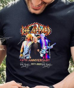 Def Leppard 46th anniversary 1977 2023 signatures hoodie, sweater, longsleeve, shirt v-neck, t-shirt