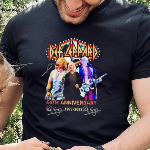 Def Leppard 46th anniversary 1977 2023 signatures hoodie, sweater, longsleeve, shirt v-neck, t-shirt