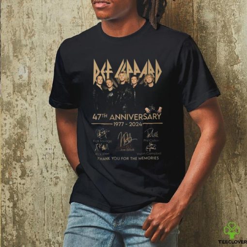 Def Leppard 47th Anniversary 1977 2024 Signatures Thank You For The Memories T Shirt