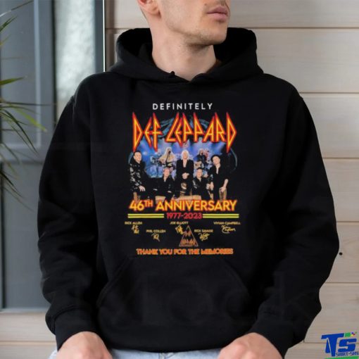 Definitely Def Leppard 46th Anniversary 1977 – 2023 Thank You For The Memories T Shirt