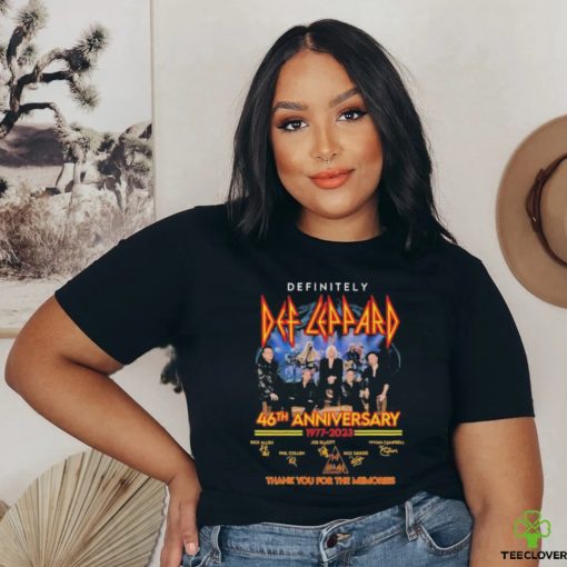 Definitely Def Leppard 46th Anniversary 1977 – 2023 Thank You For The Memories T Shirt