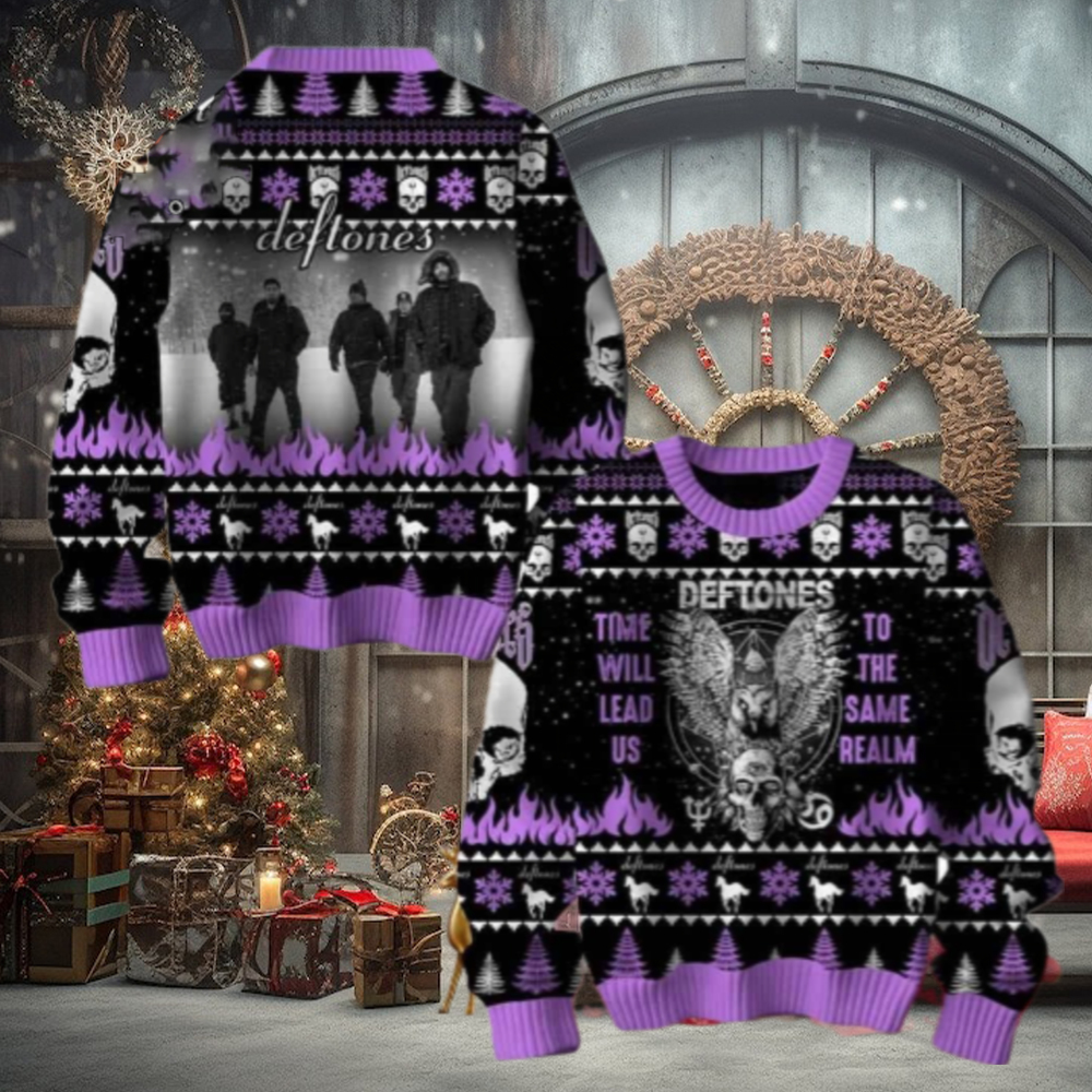 Deftones Time Will Lead US To The Same Realm Chirstmas Gifts 2024 Xmas For Family And Friends Ugly Sweater Deftones Time Will Lead US To The Same Realm Chirstmas Gifts 2024 Xmas For Family And Friends Ugly Sweater