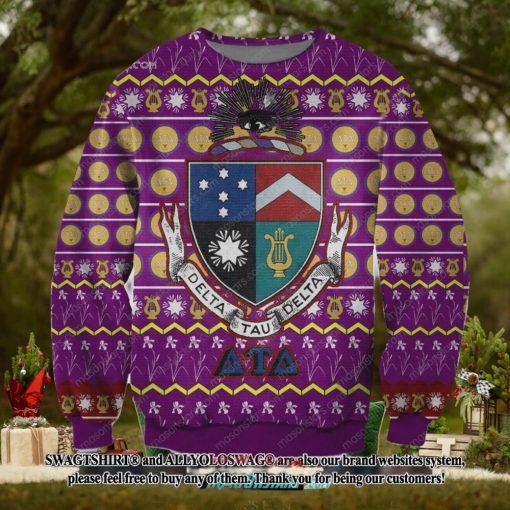 Delta Tau Delta 3D Print Ugly Xmas Wool Knitted Sweater