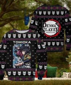 Demon Slayer Anime Giyu Tomioka Knitting Christmas All Over Printed 3D Shirt